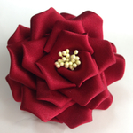 真紅薔薇ブローチ