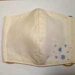 【再販】立体ガーゼマスク＊アトピー協会推奨ガーゼTioTio使用(刺繍：雪)