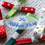[1m×7種類] グログランリボン : ハート・アップル・ドット・ステッチ・無地 ❤ Ribbon Posy セレクション