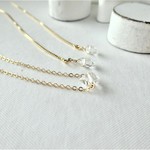 14kgf*AAA Herkimerdiamond one stone necklace