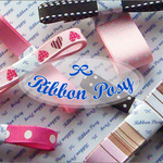 [1m×7種類] グログランリボン : ハート・ストライプ・ドット・ステッチ・無地 ❤ Ribbon Posy セレクション