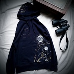 手描き　 時を刻むパーカー　men's