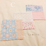 【名入れ可】切り替えガーゼハンカチ3枚セット✼﻿女のコC