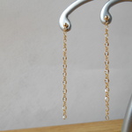 チェーンのシンプルロングピアス（各種金具変更できます）