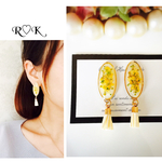 送料込み お花のミニタッセルピアス