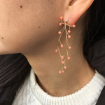 シングルflowerピアス ピンクサンゴ