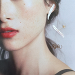 stick pearls pierced earrings 14kgf