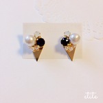 【再販♡】bijou×triangle plateピアス(dark indigo)