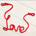 ウールレター love ラブ 結婚 赤い糸 赤 ハンドメイド カラー紐 送料込み