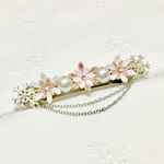 雪の花のバレッタ -優花-＊つまみ細工＊