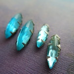 *♥*Vintage Sea Blue Glass Sew on Stone Set 4pcs*♥*