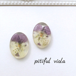 レジン＊ビオラの押し花ピアス