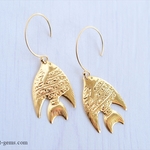 14kgf フランス製 フィッシュ ピアス/イヤリング