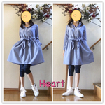 ダンガリーのリボン付き、ワンピース💖チュニックとして着てもメチャ可愛い❣️❣️