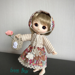 オビツ11  長袖ワンピースセット Pink