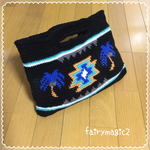 ネイティヴ柄パームツリー♡かぎ編みマルシェバック♡