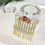送料無料♡1点のみ♡ピンクスワロとパールのヘアコーム