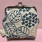 北欧 植物（生成色）♡がま口ポーチ