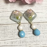 ドライフラワー＊スクエア＊チェコピアス＊イヤリング