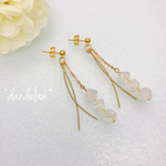 〈万能の石〉天然水晶氷キューブピアス/イヤリング