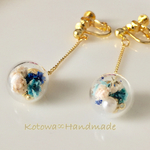 春♡ガラスドームイヤリング♡ハンドメイド