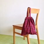 ｈさまご注文品　　きんちゃくトートバッグ/チェックレッド/入園入学