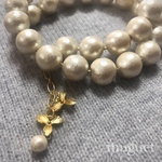 【M様オーダー作品】コットンパールのネックレス アイボリー12mm 紫陽花チャーム
