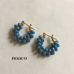 チェコビーズのフープピアス