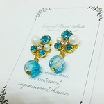 送料無料♪アクアビジュー ビーズ ピアス