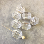 ヴィンテージ アクリルヘキサゴンデコビーズ クリア 23mm 4こ