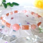 ☆１点のみ☆乙女の祈り♪　☆ピンクオパール☆　☆インカローズ（ペルー産）☆　☆ロイヤルブルームーンストーン☆　☆レインボーオーラ♪　☆１６ｃｍ☆