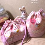 ♡　お弁当袋＆コップ入れ　♡