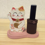 トールペイント  印鑑(シャチハタ)スタンド  招き猫 ピンク