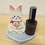   トールペイント  印鑑(シャチハタ)スタンド  うさぎ (ブルー)