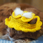 猫用帽子 ルゥちゃんのお出かけミンクリボン帽子