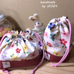 🌷　お弁当袋＆コップ入れ　🌷