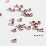 ☆Cube Beads★Nostalgia Rose　オーロラ　モーヴピンク　ガラスビーズ　キューブ　3㎜　50個　