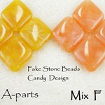 送料無料 ◇ Fake Stone Beads  Candy Design  ミックスバージョン  Ｆ 8pcs  9-U ◆