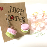 ”SPRING MACARON” 春の和菓子 ３色カラーのマカロンピアス