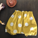 水玉のパンツ マスタード
