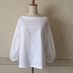 バルーン袖ブラウス white