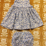 [80サイズ]春のお花ワンピース(ブルー)