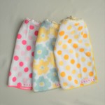 ネームタグ付　3枚セット　タオルエプロン可愛い花柄とドット柄