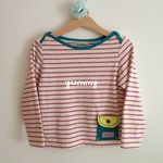 クロスネックボーダー長袖Tシャツ☆100