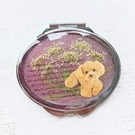 押し花とトイプードルのミラー［楕円］