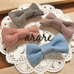 nminami様♡専用ページ 【送料込み】新作♡春のコーデュロイリボン  ベビーヘアクリップ