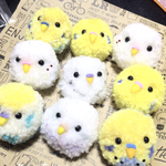 まん丸セキセイインコフェイスブローチ