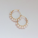 262＊淡水パール フープピアス