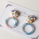春カラー べっ甲ビジューピアス/イヤリング