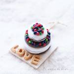 ミニチュア♪ネイキッドケーキ風ウェディングケーキ